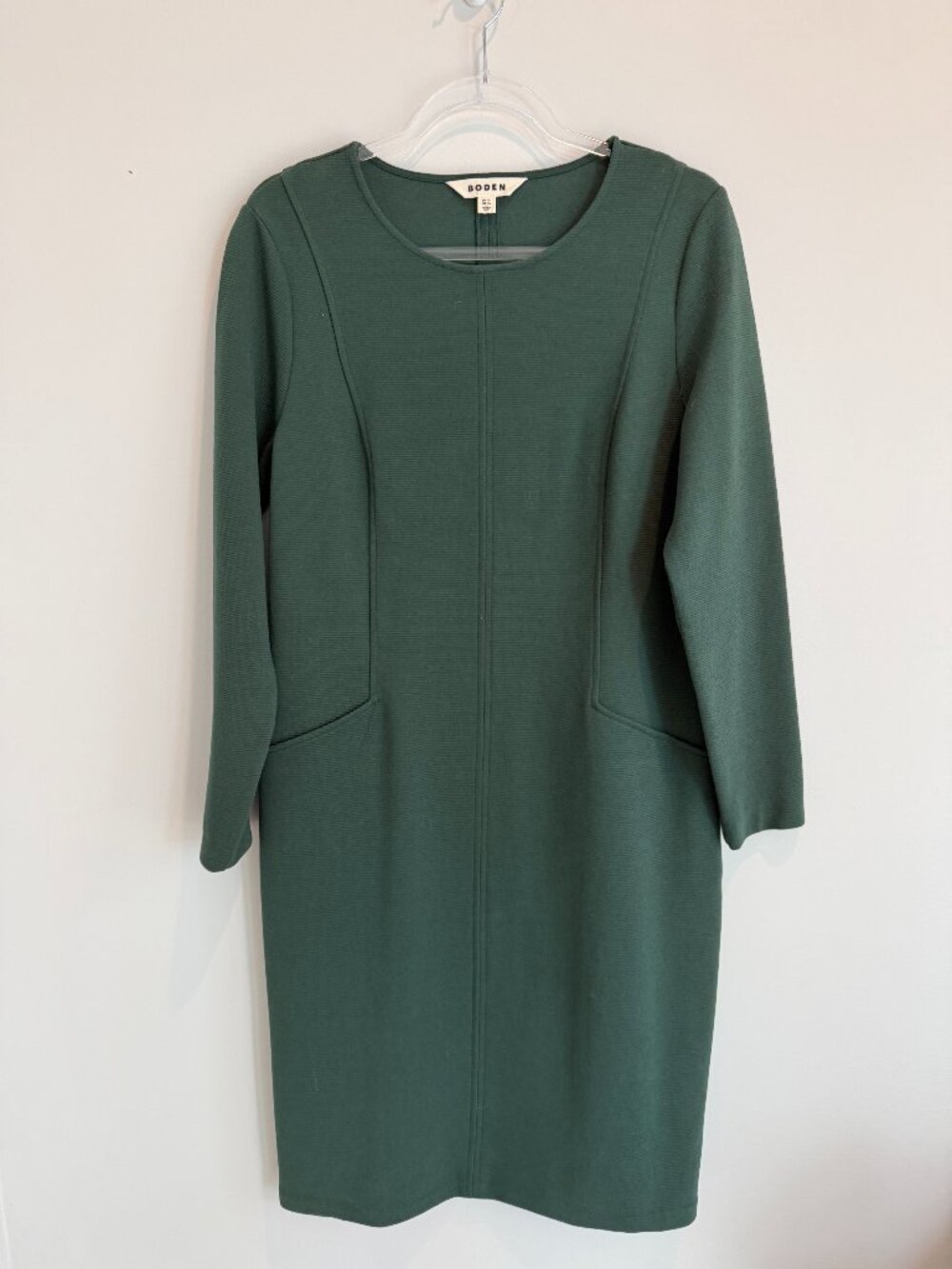 Boden Ellen Ottoman Knit Dress Green Size 12 Long NWOT